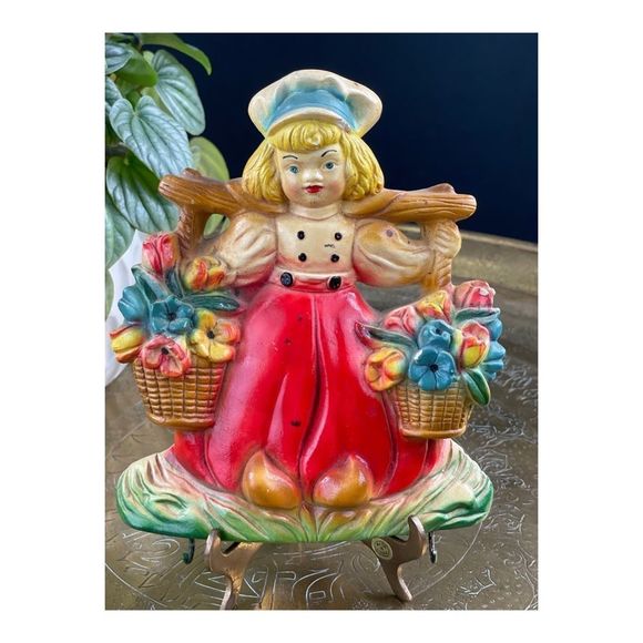 Vintage Favor Ware Chalkware Wall Decor Home Plaque Bathroom Art Ornament Kitsch - Picture 2 of 6